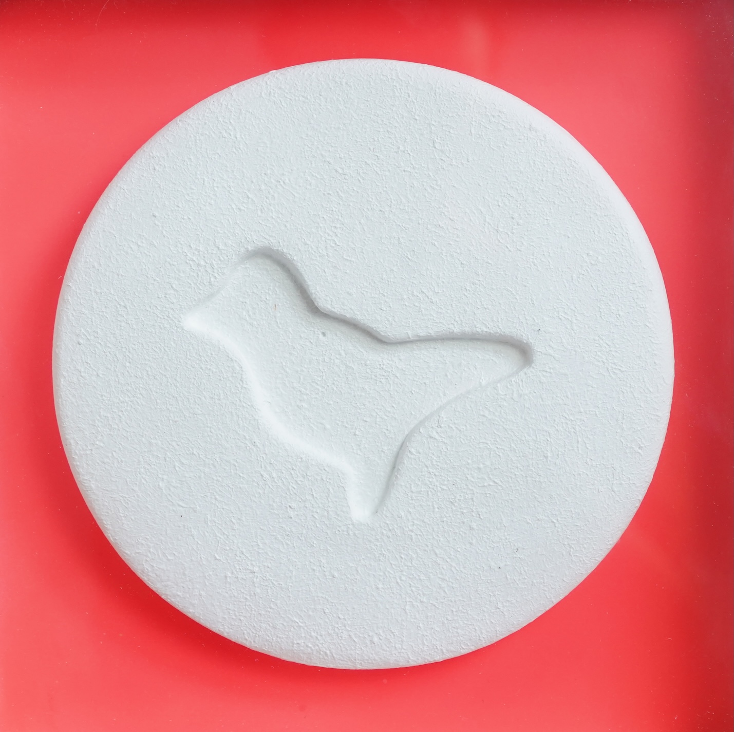 Dean 'Zeus' Colman (b. 1968) 'Love is a Drug', signed and dated 2017 verso, limited edition 1/10, tondo plaque, 17cm in diameter